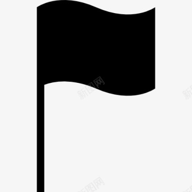 国旗的黑色矩形工具符号在极图标图标