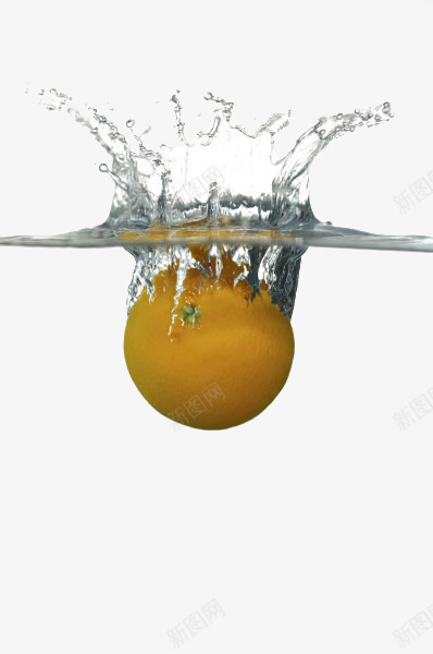 沉入水中的黄色橙子png免抠素材_新图网 https://ixintu.com 新鲜 橙子 水果 水波 水花 沉入水中 飞溅 黄色橙子