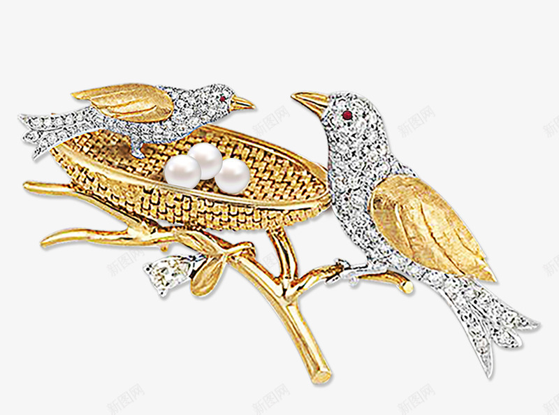 两只珠宝钻石的鸟png免抠素材_新图网 https://ixintu.com 亲情 伟大的母爱 小鸟 母爱 珠宝钻石动物