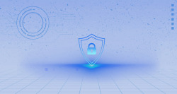 蓝色渐变安全盾牌科技安全装饰图案高清图片