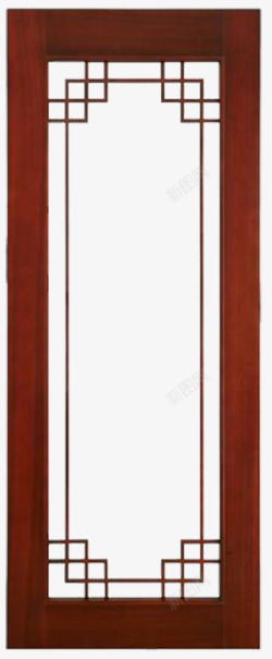 红色门柱中式门框高清图片