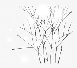 雪天背景纷飞的雪花和树枝矢量图素材