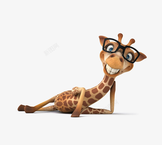 性感的长颈鹿png免抠素材_新图网 https://ixintu.com 动物 卡通动物 卡通长颈鹿 咖色 带着眼睛的长颈鹿 白色 褐色 黄色