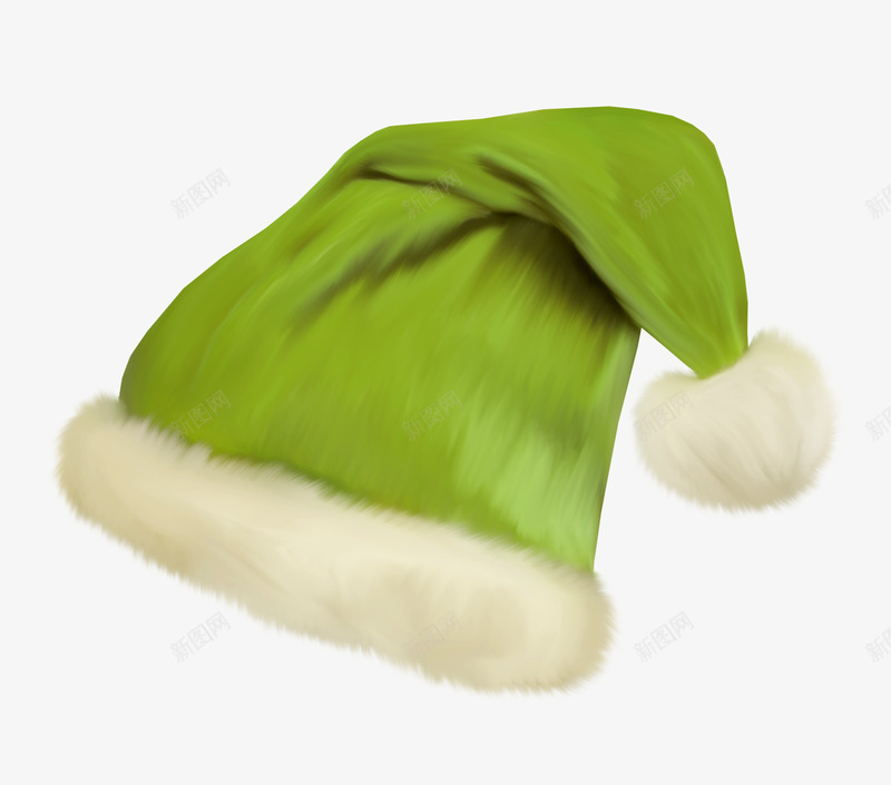 绿色帽子png免抠素材_新图网 https://ixintu.com 圣诞帽 帽子 绿色 装饰