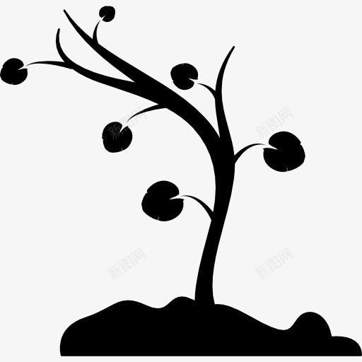 树弯曲没有树叶和树枝图标png_新图网 https://ixintu.com 几 叶片弯曲 左 形状 性质 树