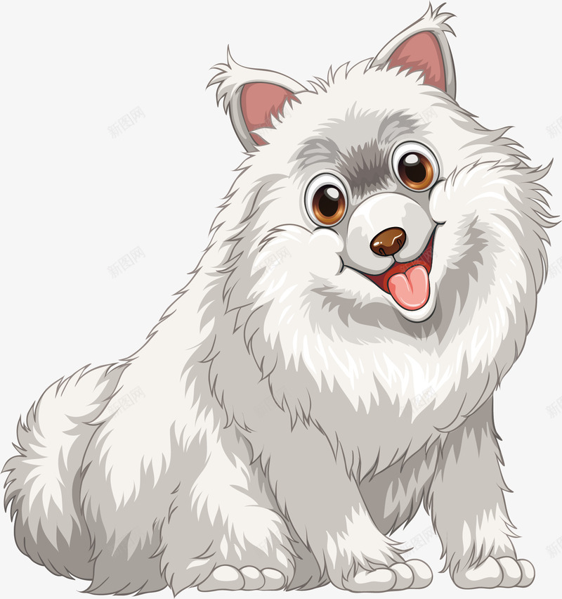 可爱的萨摩耶png免抠素材_新图网 https://ixintu.com 可爱的宠物狗 白色狗狗 矢量素材 萨摩狗 萨摩耶