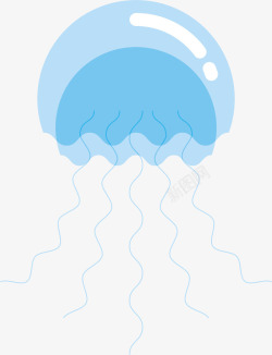 创意海底卡通水母矢量图图标高清图片