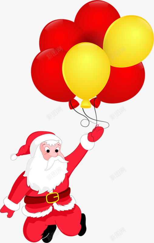 卡通气球圣诞老人飞天png免抠素材_新图网 https://ixintu.com 卡通手绘 圣诞老人 气球 红色气球 飞天