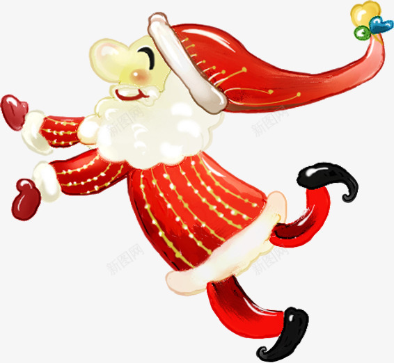 手绘水彩红色圣诞老人png免抠素材_新图网 https://ixintu.com 圣诞老人 水彩 红色