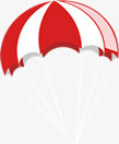飞行旅行红白相间的降落伞高清图片