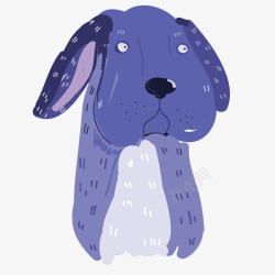 简单狗商标蓝色小狗可爱卡通矢量图高清图片