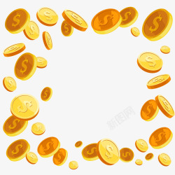 金色硬币金币的背景矢量图高清图片