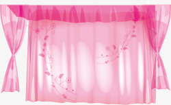 粉红帘子粉红公主窗帘矢量图高清图片