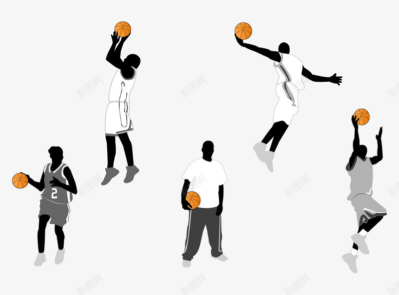 篮球运动员姿势投篮扣蓝运球png免抠素材_新图网 https://ixintu.com 投篮姿势 矢量运动员 篮球运动员 运球姿势
