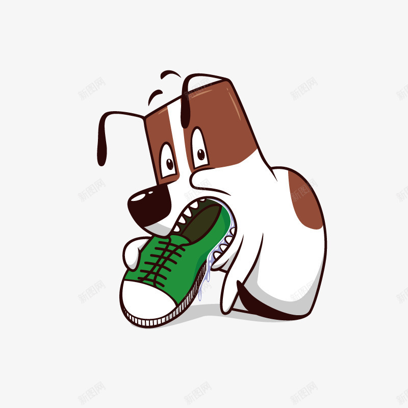 撕咬鞋子的卡通小狗png免抠素材_新图网 https://ixintu.com 动物 卡通 可爱的 小狗 撕咬 调皮的 鞋子