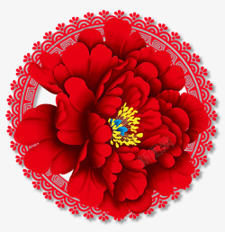奋斗红色底版牡丹花瓣背景高清图片