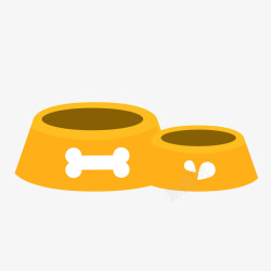 动物餐碗手绘小狗黄色碗矢量图高清图片