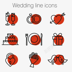 ai线性图稿结婚类型线性图标矢量图高清图片