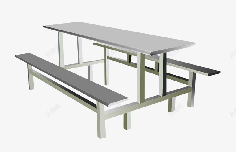 食堂桌椅png免抠素材_新图网 https://ixintu.com 户外桌椅 手绘 灰色 食堂 餐桌 饭店