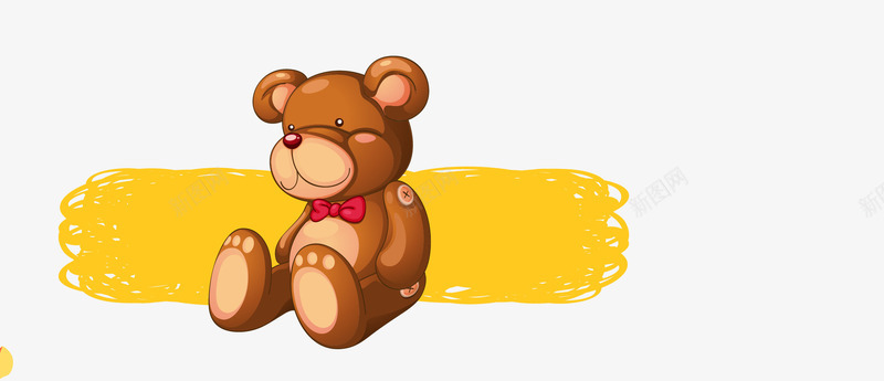 可爱小熊png免抠素材_新图网 https://ixintu.com 一只 卡通 可爱 坐着 小熊 手绘 涂鸦 简图 黄色的