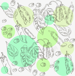 纹路树叶手绘荷兰豆矢量图高清图片