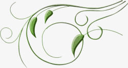 绿色树叶线条装饰素材