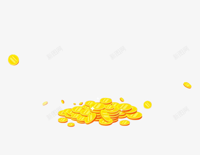 堆放的金币卡通png免抠素材_新图网 https://ixintu.com 卡通 堆放 素材 金币