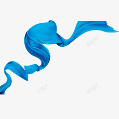 蓝色飘带png免抠素材_新图网 https://ixintu.com 动态飘带 漂浮素材 绸缎 蓝色丝带 飘带