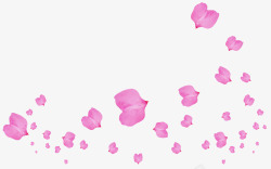 漫天飞舞的心形粉色花瓣素材