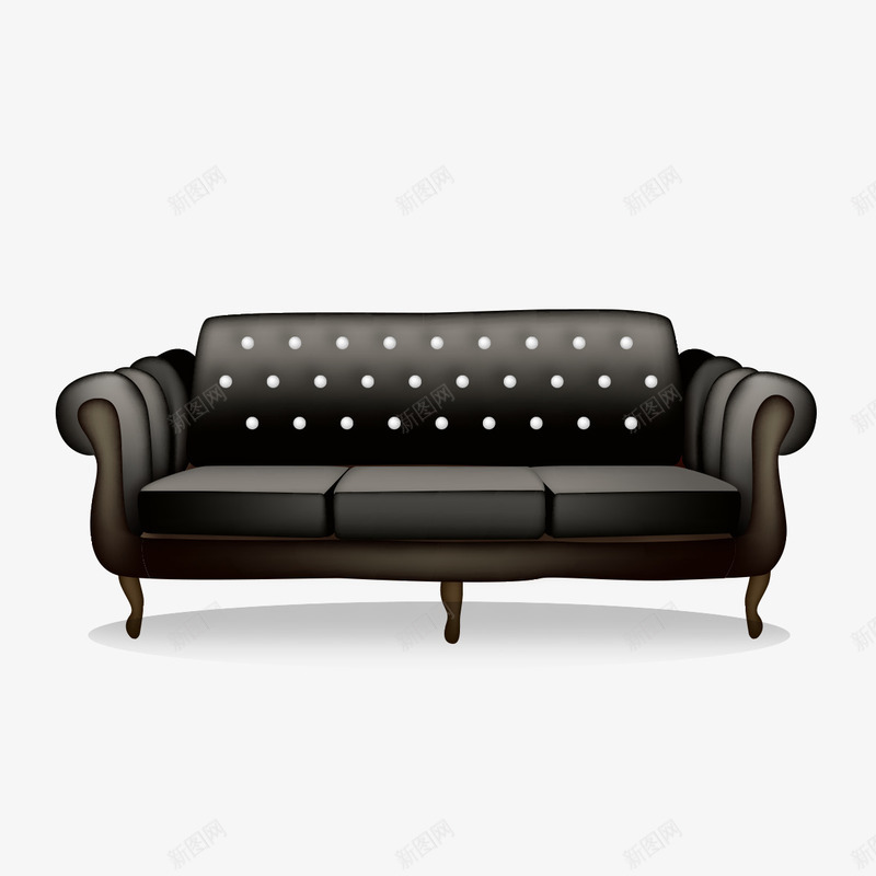 高档黑色沙发png免抠素材_新图网 https://ixintu.com 家具 沙发 真皮 高档 黑色 黑色沙发