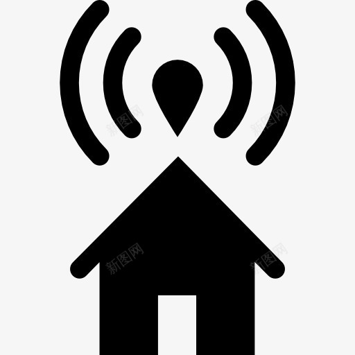 房子与WiFi图标png_新图网 https://ixintu.com WiFi信号 互联网 家居 建筑 房地产 无线连接