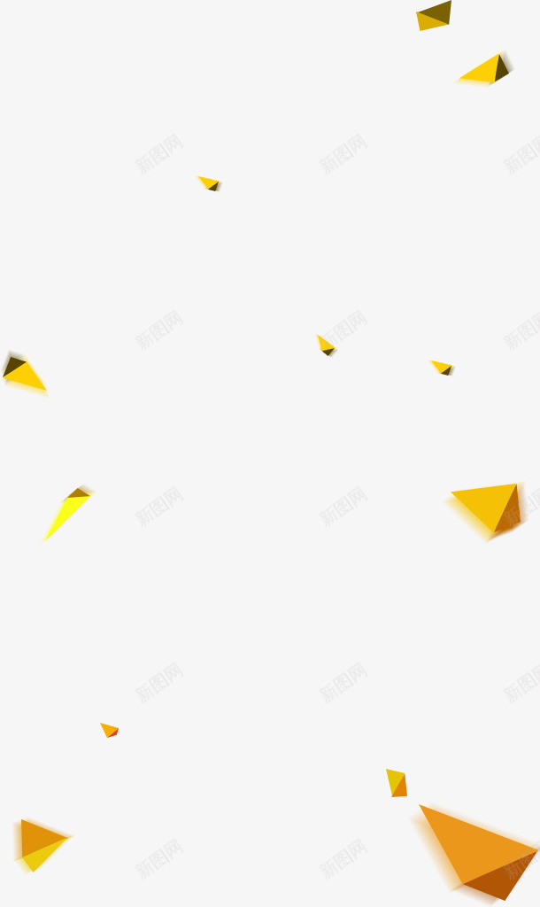 手绘黄色立体三角装饰png免抠素材_新图网 https://ixintu.com 三角 立体 装饰 黄色