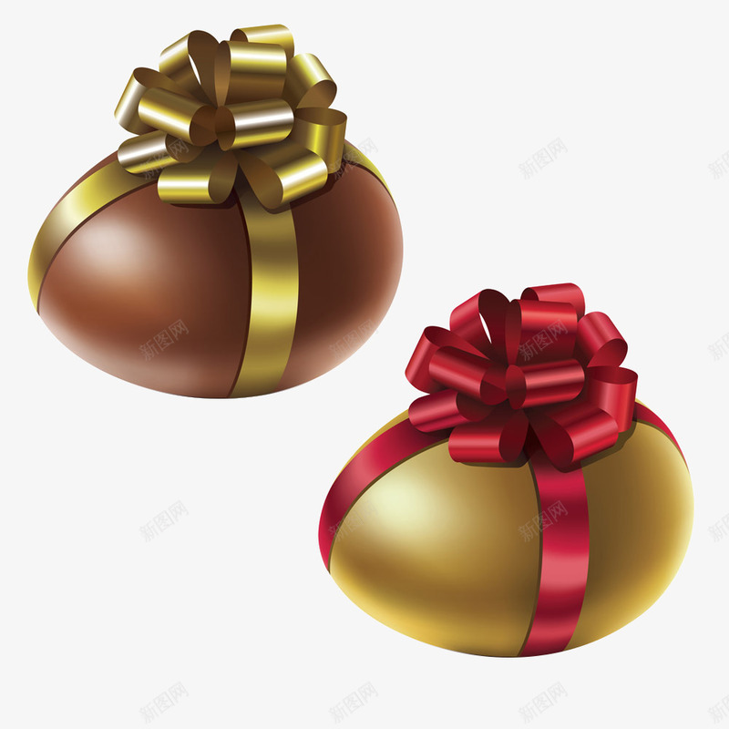 彩色金蛋礼物psd免抠素材_新图网 https://ixintu.com 包装礼物 圣诞 圣诞礼物 圣诞节 棕色的蛋 礼物 质感 金蛋 鸡蛋