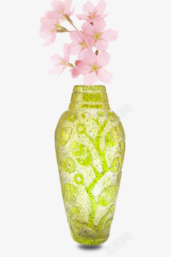 鎏金镶花瓶黄色鎏金花瓶摆饰高清图片