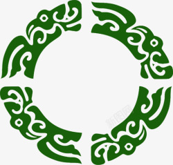 绿色中式花纹素材