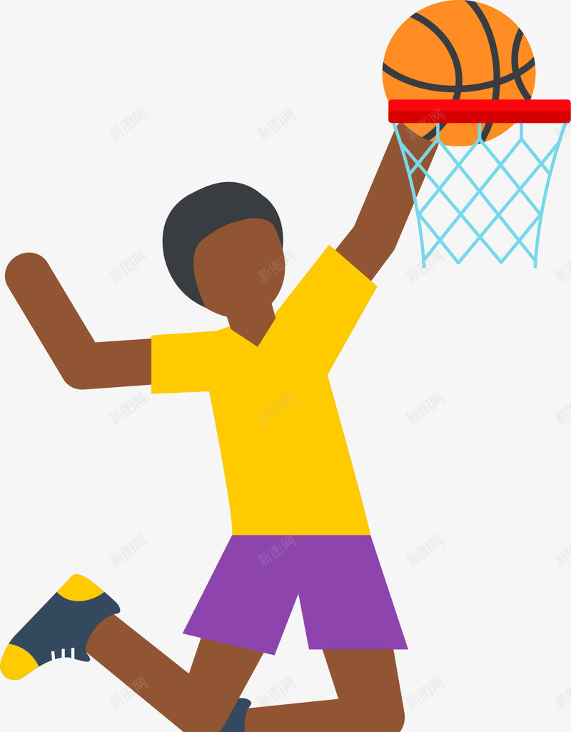 跳起来灌篮的男人png免抠素材_新图网 https://ixintu.com 扣篮 激情打球 灌篮的男人 篮球运动 跳起来 黄色篮球