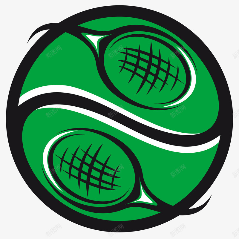 网球logo矢量图图标ai_新图网 https://ixintu.com 矢量网球 矢量网球logo设计 绿色 网球 网球公开赛 网球拍 矢量图