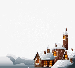 圣诞屋子卡通圣诞屋子雪高清图片