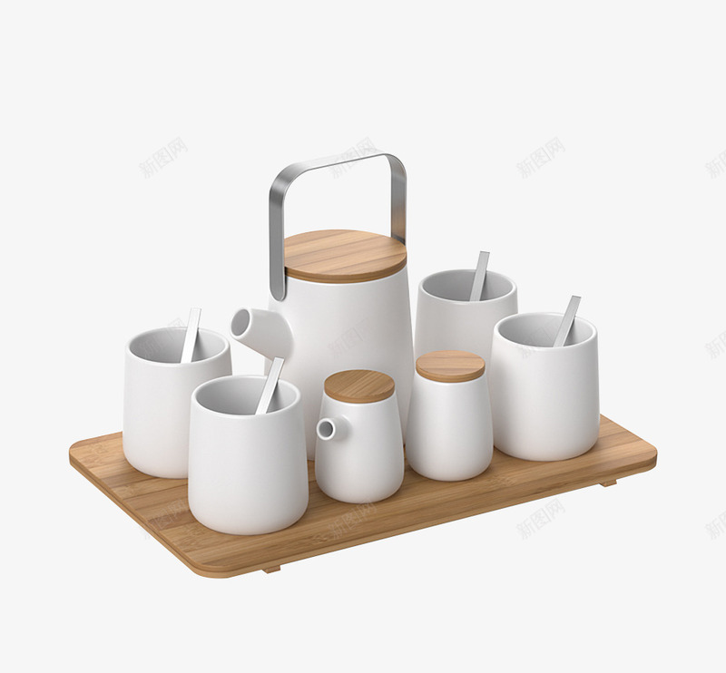 日式茶具png免抠素材_新图网 https://ixintu.com 日式 木质 白色 茶具 茶艺 茶道 陶瓷