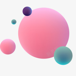 粉色冰淇淋球彩色球体插画高清图片