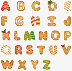 英文饼干圣诞饼干字母高清图片