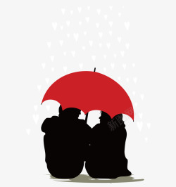 情侣打伞雨中的情侣高清图片