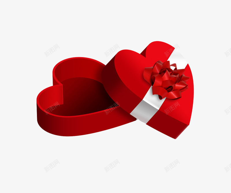 打开的礼物盒png免抠素材_新图网 https://ixintu.com 彩带 爱心盒子 红色盒子
