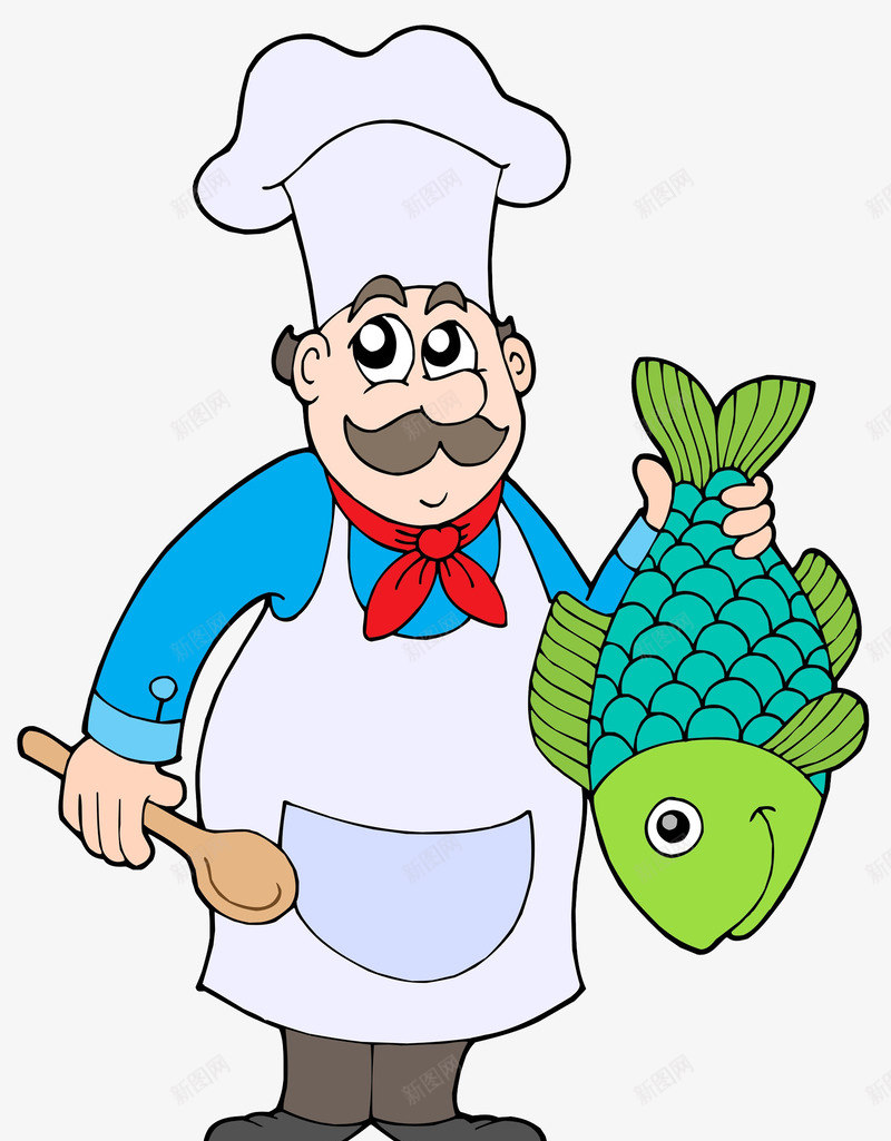 拿着鱼的厨师png免抠素材_新图网 https://ixintu.com 下厨 做食物 做饭 卡通 厨子 厨师 厨师头像 厨师帽 备膳 烧菜 烧饭 烹调 烹饪 煮饭 鱼