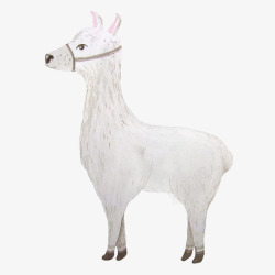 小绵羊水彩手绘小清新动物装饰画素材