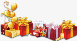 新年礼物盒礼物盒红色气球黄色高清图片