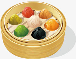 五色饺子卡通五色饺子矢量图高清图片