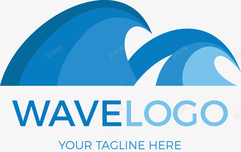 蓝色海浪图标png_新图网 https://ixintu.com 标识logo设计 水面 海浪logo 海浪浪花 海面 蓝色图标