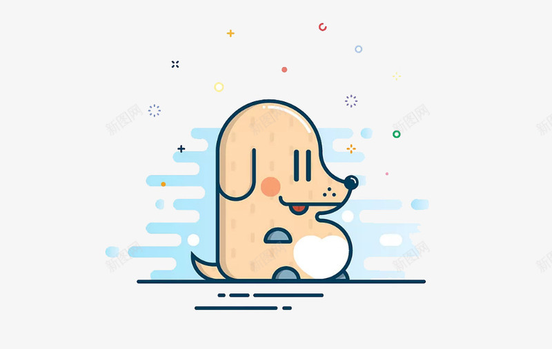 可爱的小狗mbe风格png免抠素材_新图网 https://ixintu.com mbe风格 创意 动物 卡通 可爱 坐着 大肚子 小狗