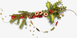 松树枝装饰圣诞节装饰高清图片